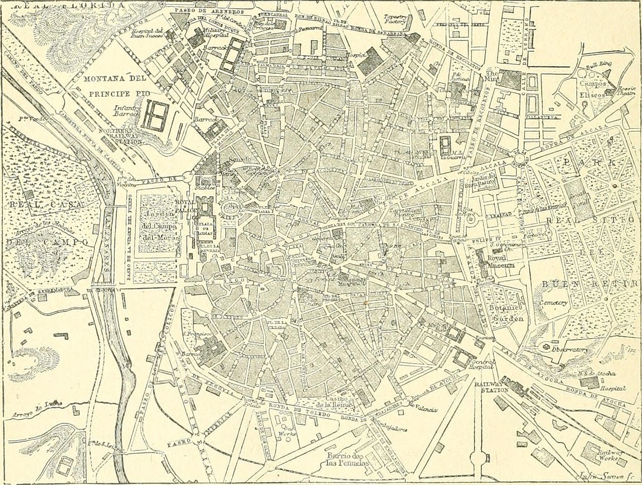 Plano Madrid 1892