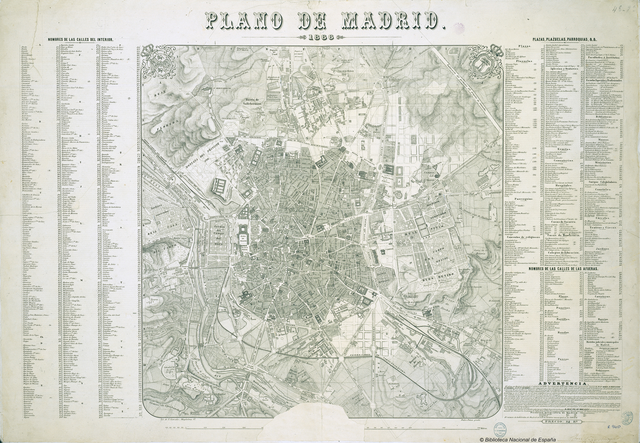 Plano Madrid 1866